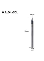 XCAN 1 قطعة 0.2-0.9 مللي متر TiAIN مايكرو شقة نهاية مطحنة 4 مللي متر عرقوب 4 الناي طحن القاطع HRC 55 ميركو كربيد نك النقش بت راوتر بت