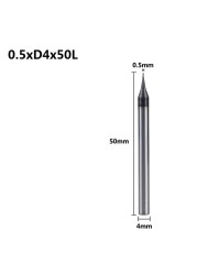 XCAN 1 قطعة 0.2-0.9 مللي متر TiAIN مايكرو شقة نهاية مطحنة 4 مللي متر عرقوب 4 الناي طحن القاطع HRC 55 ميركو كربيد نك النقش بت راوتر بت