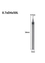 XCAN 1 قطعة 0.2-0.9 مللي متر TiAIN مايكرو شقة نهاية مطحنة 4 مللي متر عرقوب 4 الناي طحن القاطع HRC 55 ميركو كربيد نك النقش بت راوتر بت