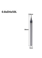 XCAN 1 قطعة 0.2-0.9 مللي متر TiAIN مايكرو شقة نهاية مطحنة 4 مللي متر عرقوب 4 الناي طحن القاطع HRC 55 ميركو كربيد نك النقش بت راوتر بت