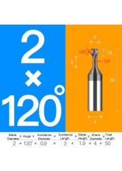 Tungsten carbide steel chamfering cutter 60 120 90 degree up and down double-sided machining coated milling cutter chamfering tools