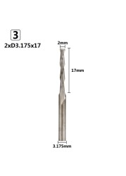 XCAN 10pcs Diameter 2.0mm 2 Flute Flat End Mill 3.175mm Shank Spiral Router Bit CNC Micro End Mills Carbide Milling Cutter