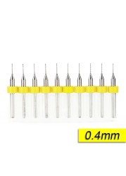 XCAN 10pcs/set 0.3mm to 1.2mm PCB Mini Drill Bits Tungsten Steel Carbide for Printing Circuit Board CNC Drill Bits Machine