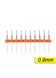 XCAN 10pcs/set 0.3mm to 1.2mm PCB Mini Drill Bits Tungsten Steel Carbide for Printing Circuit Board CNC Drill Bits Machine