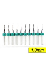 XCAN 10pcs/set 0.3mm to 1.2mm PCB Mini Drill Bits Tungsten Steel Carbide for Printing Circuit Board CNC Drill Bits Machine