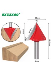 8mm Shank V Shape Groove Router Bit CNC Solid Carbide End Mill 60 90 120 150 Degree Woodworking Milling Cutter Carving Bits