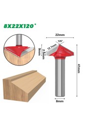 8mm Shank V Shape Groove Router Bit CNC Solid Carbide End Mill 60 90 120 150 Degree Woodworking Milling Cutter Carving Bits