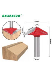 8mm Shank V Shape Groove Router Bit CNC Solid Carbide End Mill 60 90 120 150 Degree Woodworking Milling Cutter Carving Bits