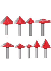 8mm Shank V Shape Groove Router Bit CNC Solid Carbide End Mill 60 90 120 150 Degree Woodworking Milling Cutter Carving Bits