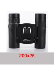 HD 5000m Portable Mini Zoom Binoculars Powerful 300x25 Folding Binoculars Long Distance Low Light Night Vision Professional