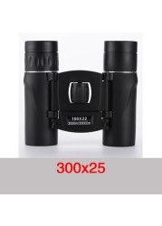 HD 5000m Portable Mini Zoom Binoculars Powerful 300x25 Folding Binoculars Long Distance Low Light Night Vision Professional