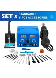 2 in 1 Hot Air Gun Soldering Soldering Station Soldering Iron LED Digital Display Hair Dryer Welding Soldering Tool by PROSTORMER