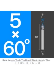 Chamfer Milling Cutter Carbide Angle Anti Chamfer End Mill Deburring V Grove Router 60 90 120 Degree 2 3 Flutes