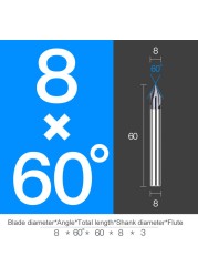 Chamfer Milling Cutter Carbide Angle Anti Chamfer End Mill Deburring V Grove Router 60 90 120 Degree 2 3 Flutes