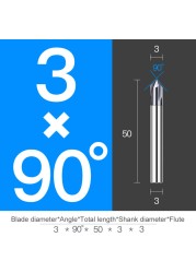 Chamfer Milling Cutter Carbide Angle Anti Chamfer End Mill Deburring V Grove Router 60 90 120 Degree 2 3 Flutes