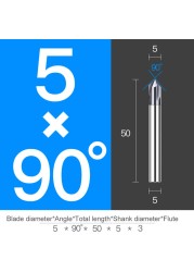 Chamfer Milling Cutter Carbide Angle Anti Chamfer End Mill Deburring V Grove Router 60 90 120 Degree 2 3 Flutes