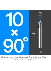 Chamfer Milling Cutter Carbide Angle Anti Chamfer End Mill Deburring V Grove Router 60 90 120 Degree 2 3 Flutes