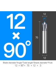 Chamfer Milling Cutter Carbide Angle Anti Chamfer End Mill Deburring V Grove Router 60 90 120 Degree 2 3 Flutes