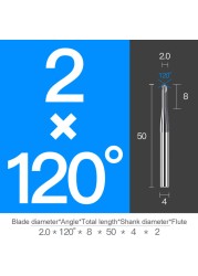 Chamfer Milling Cutter Carbide Angle Anti Chamfer End Mill Deburring V Grove Router 60 90 120 Degree 2 3 Flutes