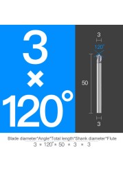 Chamfer Milling Cutter Carbide Angle Anti Chamfer End Mill Deburring V Grove Router 60 90 120 Degree 2 3 Flutes