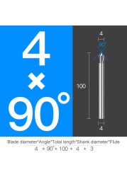 Chamfer Milling Cutter Carbide Angle Anti Chamfer End Mill Deburring V Grove Router 60 90 120 Degree 2 3 Flutes