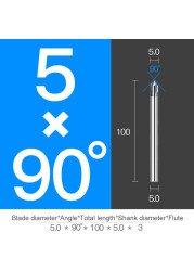 Chamfer Milling Cutter Carbide Angle Anti Chamfer End Mill Deburring V Grove Router 60 90 120 Degree 2 3 Flutes