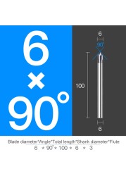 Chamfer Milling Cutter Carbide Angle Anti Chamfer End Mill Deburring V Grove Router 60 90 120 Degree 2 3 Flutes