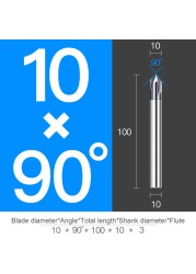 Chamfer Milling Cutter Carbide Angle Anti Chamfer End Mill Deburring V Grove Router 60 90 120 Degree 2 3 Flutes