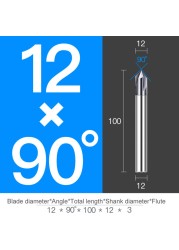 Chamfer Milling Cutter Carbide Angle Anti Chamfer End Mill Deburring V Grove Router 60 90 120 Degree 2 3 Flutes