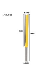 1 قطعة 1/4 6.35 عرقوب 3/8 "تنظيف طويل أسفل راوتر لقمة القاطع CNC خشبية نظيفة بت نهاية مستقيمة مطحنة أدوات القطع