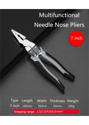 7/9in Multifunctional Universal Diagonal Pliers Needle Nose Kabelschneider Computer Equipment Electrical Wire Cutters Wire Stripper