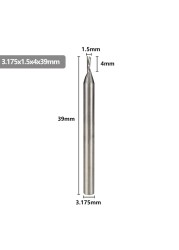 XCAN-آلة قطع كربيد واحدة ، 3.175 مللي متر (1/8 بوصة) ، جهاز التوجيه CNC ، قطر 1-3.175 مللي متر ، لقطع الألومنيوم