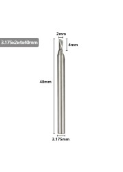 XCAN-آلة قطع كربيد واحدة ، 3.175 مللي متر (1/8 بوصة) ، جهاز التوجيه CNC ، قطر 1-3.175 مللي متر ، لقطع الألومنيوم