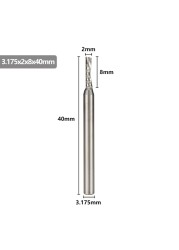 XCAN-آلة قطع كربيد واحدة ، 3.175 مللي متر (1/8 بوصة) ، جهاز التوجيه CNC ، قطر 1-3.175 مللي متر ، لقطع الألومنيوم