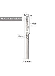 XCAN-آلة قطع كربيد واحدة ، 3.175 مللي متر (1/8 بوصة) ، جهاز التوجيه CNC ، قطر 1-3.175 مللي متر ، لقطع الألومنيوم