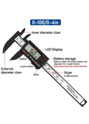 الرقمية الورنية الفرجار 100 مللي متر 150 مللي متر LCD الإلكترونية ألياف الكربون مقياس الارتفاع ميكرومتر أداة قياس أدوات النجارة