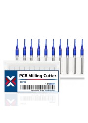 XCAN Corn Milling Machine Cutter 10pcs 0.5/0.8/1.0mm Blue Coated Carbide PCB Router Bits for Wood/Metal Milling Engraving End Mill