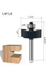 Rabbit Router Bit with 6 Bearings Set-1/4" Shank 6mm Shank Woodworking Cutter Tenon Cutter for Woodworking Tools