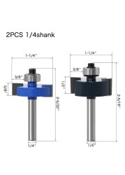 Rabbit Router Bit with 6 Bearings Set-1/4" Shank 6mm Shank Woodworking Cutter Tenon Cutter for Woodworking Tools