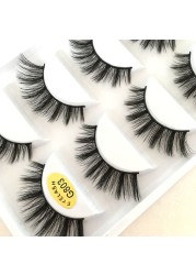 5 Pairs 3D Mink Lashes Natural Eyelashes Dramatic False Eyelashes Faux Cils Makeup Wholesale False Eyelashes Extension New Woman