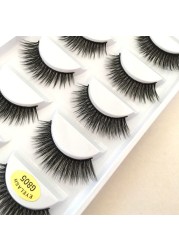 5 Pairs 3D Mink Lashes Natural Eyelashes Dramatic False Eyelashes Faux Cils Makeup Wholesale False Eyelashes Extension New Woman