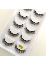 5 Pairs 3D Mink Lashes Natural Eyelashes Dramatic False Eyelashes Faux Cils Makeup Wholesale False Eyelashes Extension New Woman