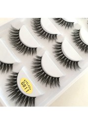 5 Pairs 3D Mink Lashes Natural Eyelashes Dramatic False Eyelashes Faux Cils Makeup Wholesale False Eyelashes Extension New Woman