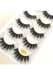 5 Pairs 3D Mink Lashes Natural Eyelashes Dramatic False Eyelashes Faux Cils Makeup Wholesale False Eyelashes Extension New Woman