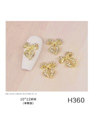 3pcs new nail art butterfly combined with gold jewelry hollow metal love rhinestone super flash butterfly nail decoration drill