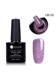 UR SUGAR 7.5ml Glitter UV Gel Polish Bling Sequins Rose Gold Silver Soak Off Manicure Nail UV Gel Polish Lacquer Base