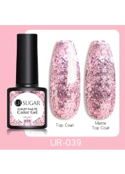 UR SUGAR 7.5ml Glitter UV Gel Polish Bling Sequins Rose Gold Silver Soak Off Manicure Nail UV Gel Polish Lacquer Base