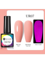 ur sugar 7.5ml luminous gel nail polish glow in the dark color semi permanent soak off uv varnish gel fluorescent nails art