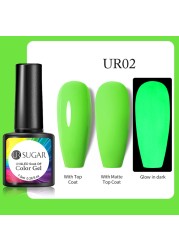 ur sugar 7.5ml luminous gel nail polish glow in the dark color semi permanent soak off uv varnish gel fluorescent nails art