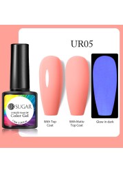 ur sugar 7.5ml luminous gel nail polish glow in the dark color semi permanent soak off uv varnish gel fluorescent nails art